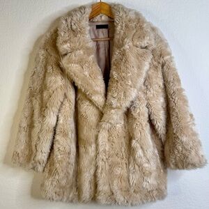 G.V.G.V. Faux Fur Jacket Cream Womens M